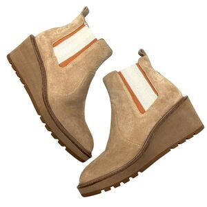 CECELIA Suede Pull On Wedge Boots